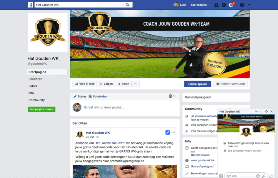 Gouden WK Facebook page