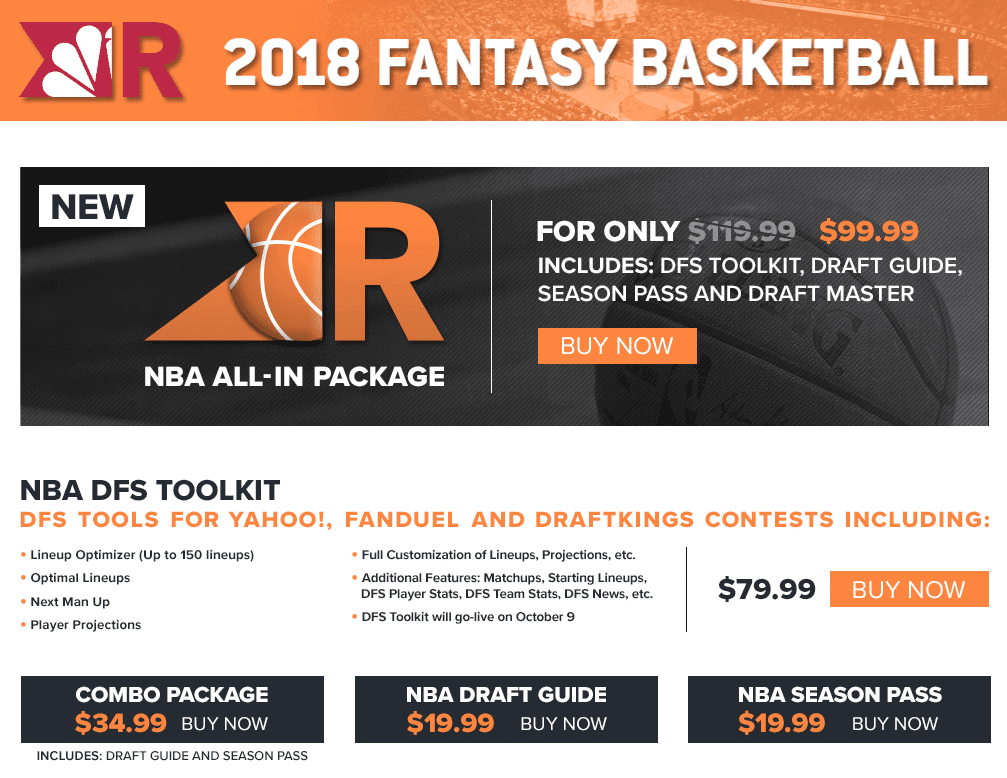 Example of a revenue stream with fantasy sports. NBC's Rotoworld offers in-depth analysis and daily fantasy (DFS) tools as premium content.