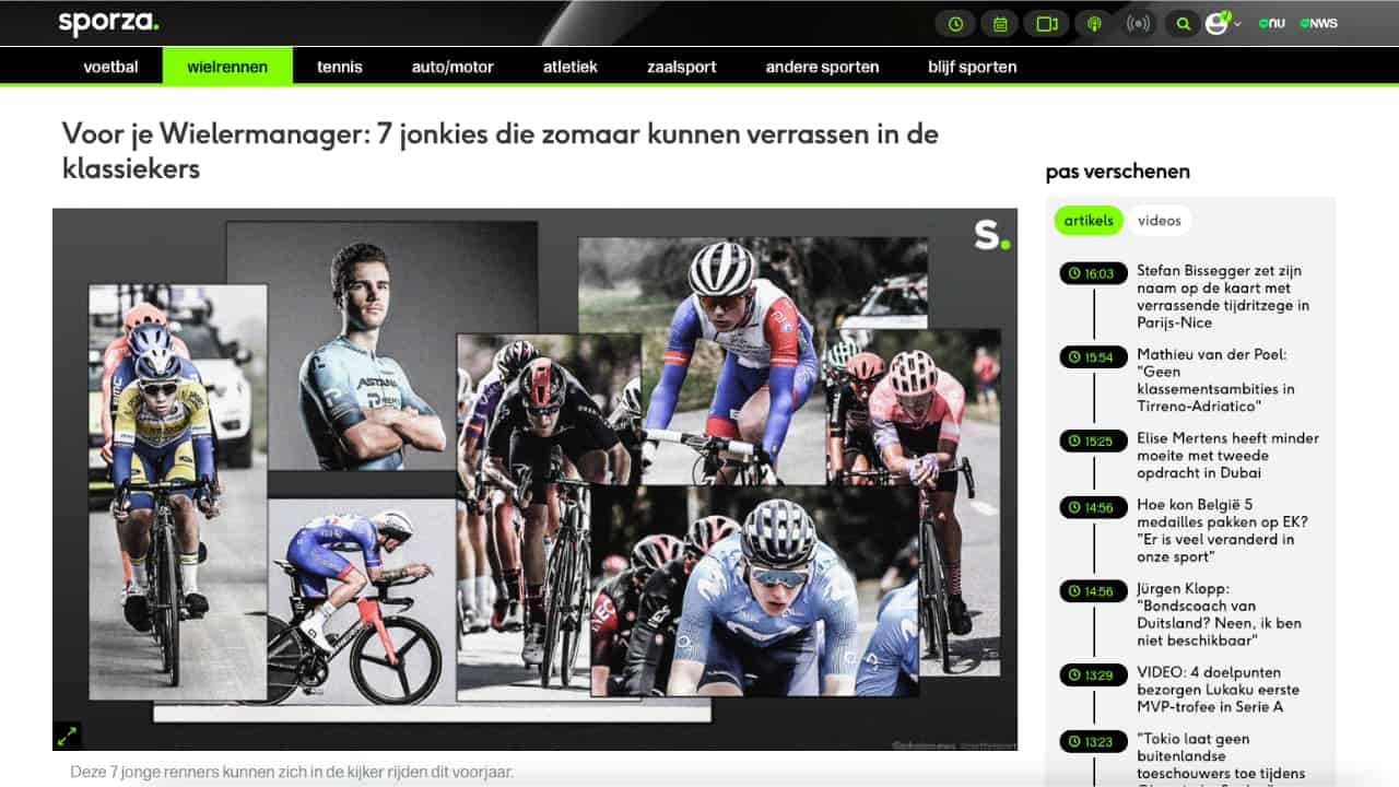Fantasy Sports content for Cycling